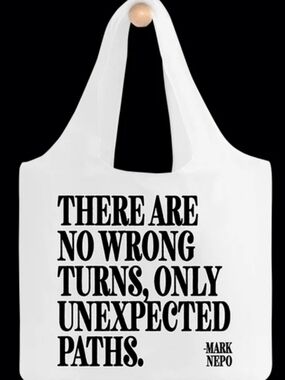 Quotable Bags "There Are No Wrong Turns" Fold Up Tote Bag